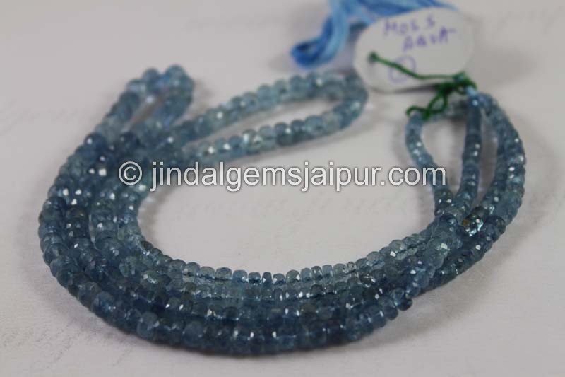 Moss Aquamarine Faceted Roundelle Beads